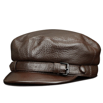 “RCD” Retro head layer cowhide British duck tongue cap